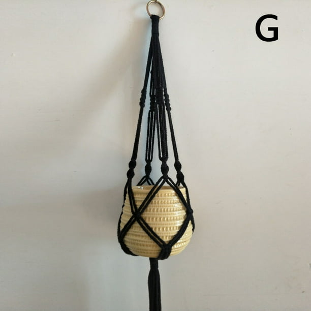 1* Vintage Macrame Plant Hanger Garden Pot Holder Hanging Rope Basket Decor 2018